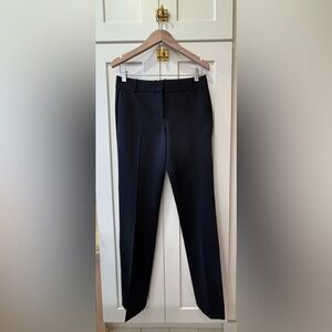 Theory Black Women's Wool Straight Trousers